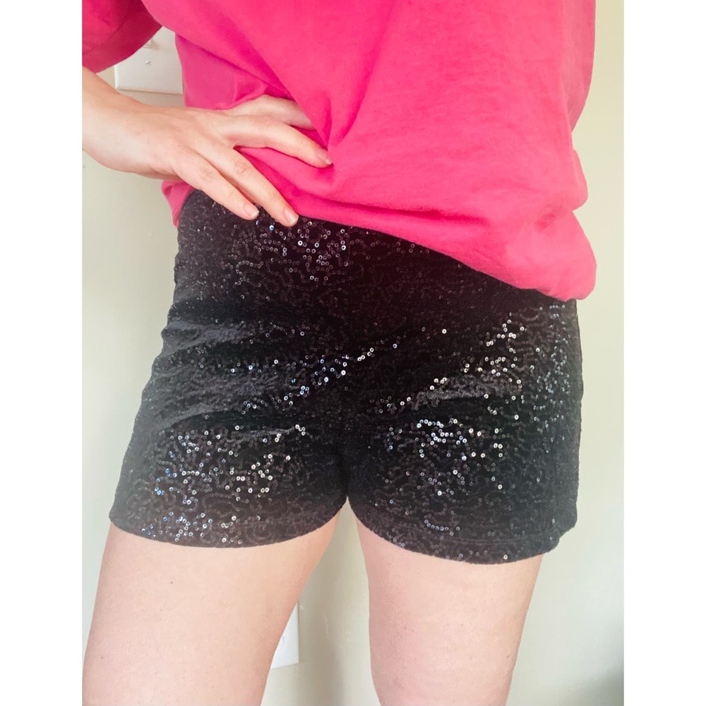 Mimi Chica velvet sequin hot shorts zipper stretchy velour sparkly party dressy
